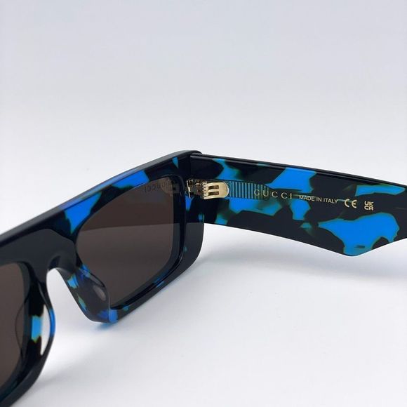 🔥Gucci GG1331S 004 Sunglasses Black Turquoise Havana Dark Brown Rectangl Unisex - Picture 10 of 12